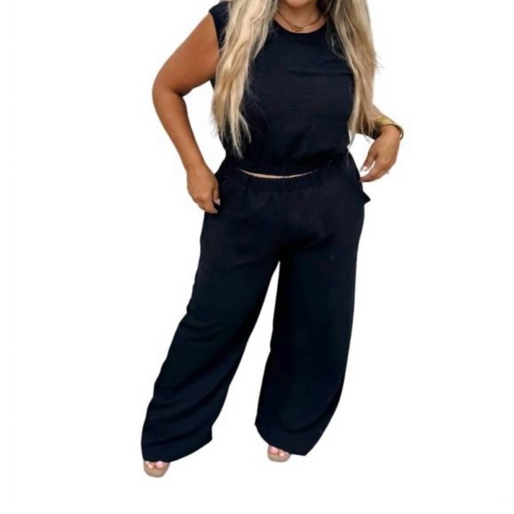 Women's Blakeley Black Sleeveless 2 piece Jumpsuit S/M